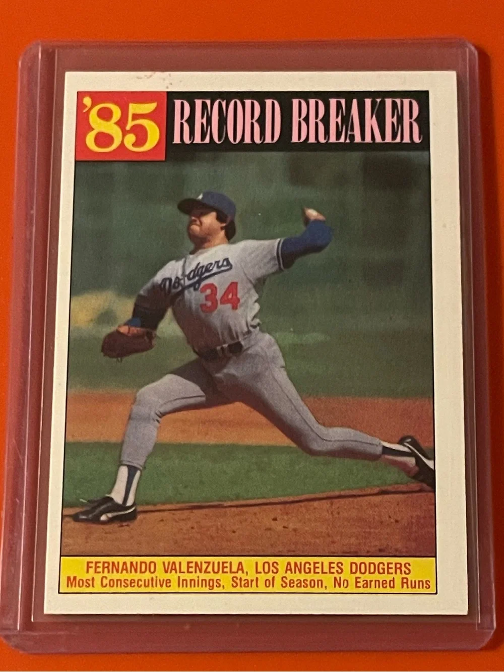 Fernando Valenzuela #207 [‘85 Record Breaker] 1986 Topps Baseball Trading Card